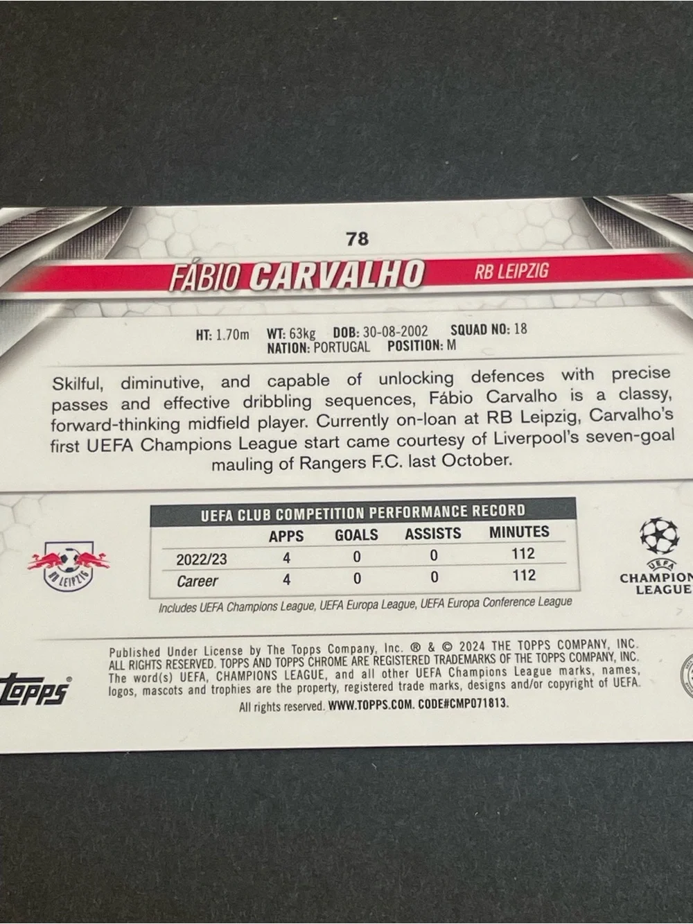 Topps fábio carvalho